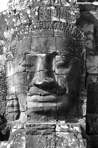 Photo noire et blanche Angkor tha� Wat, Cambodge